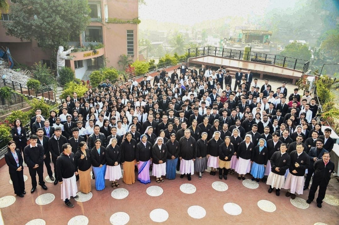 Marrian Foundation community gathering with students and staff on a terrace